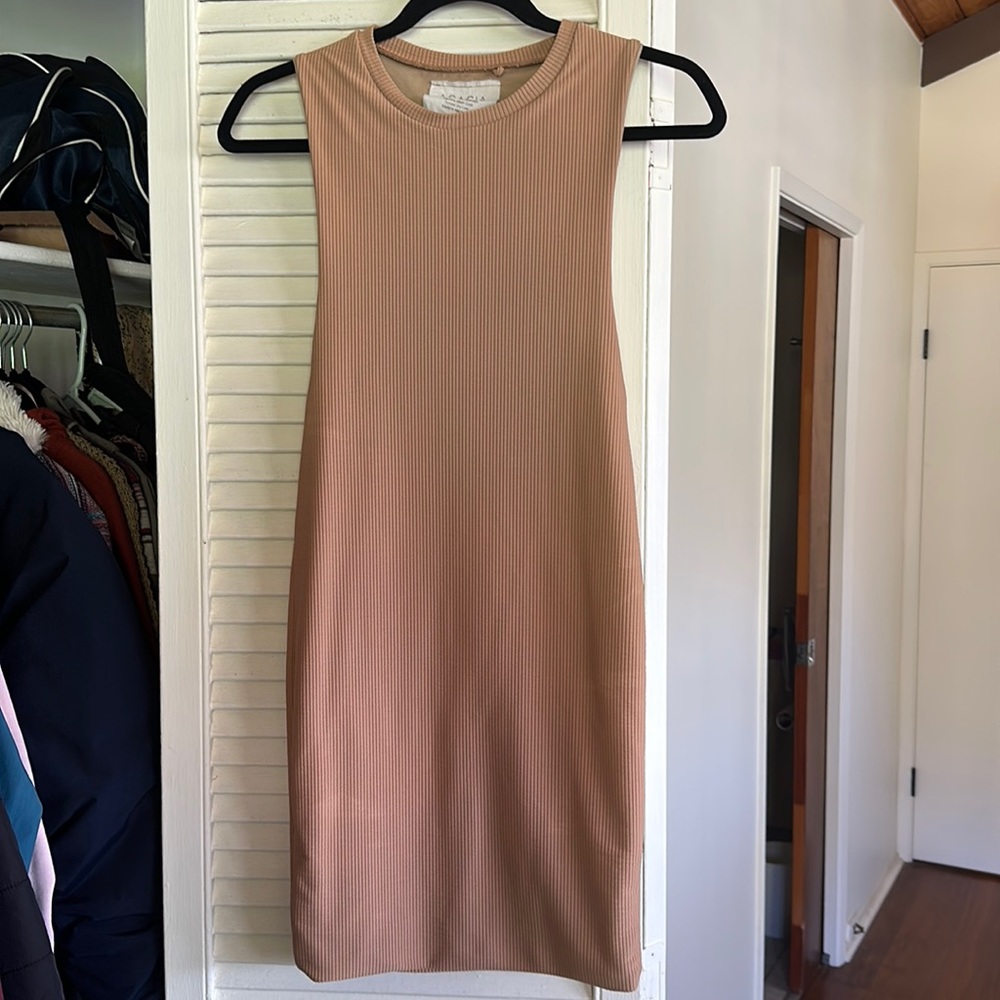 Acacia nude colored bodycon dress